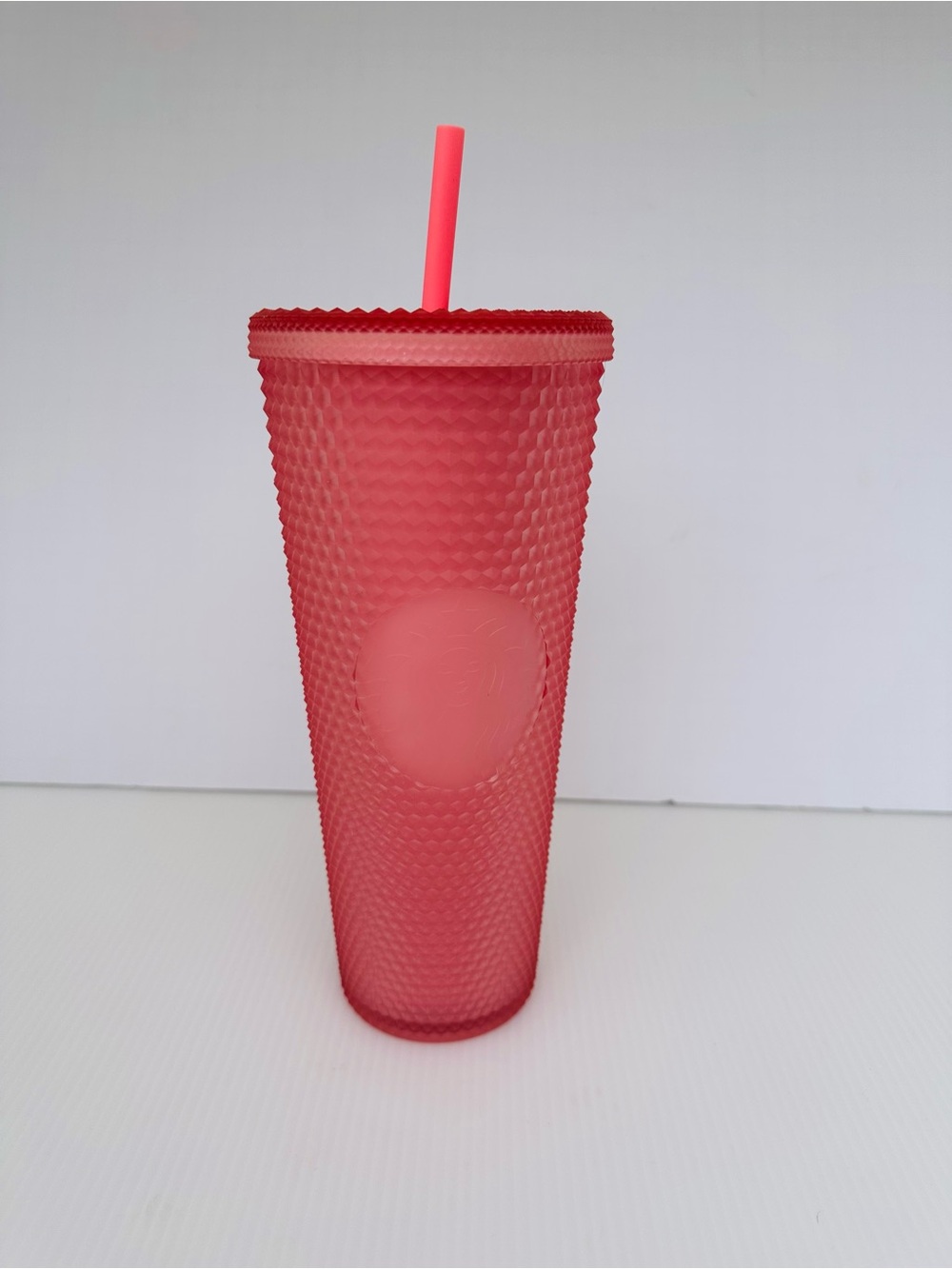 Starbucks Coral Pink Studded Reusable Tumbler with Straw